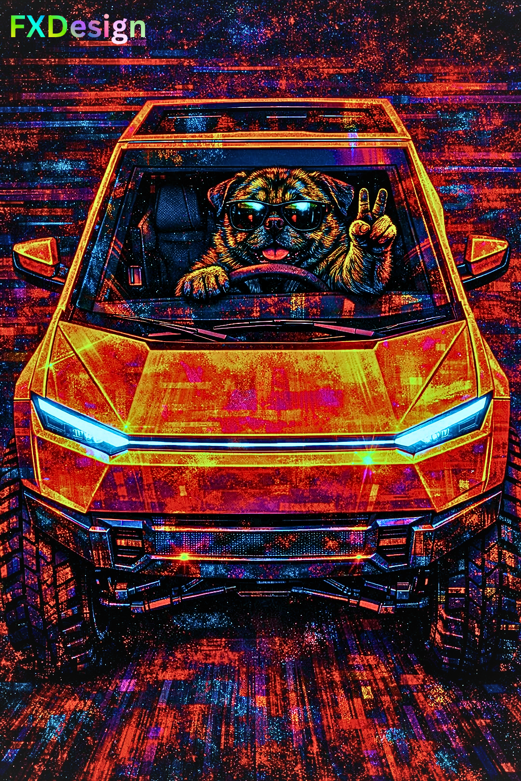 PugPunkTeslaOrangeCicle