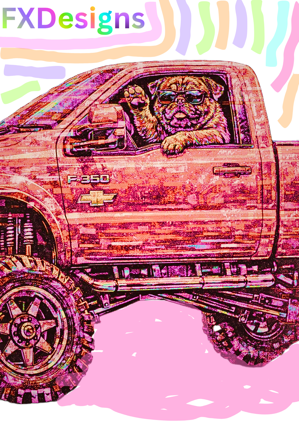 PugPunkPinkChevyHearts